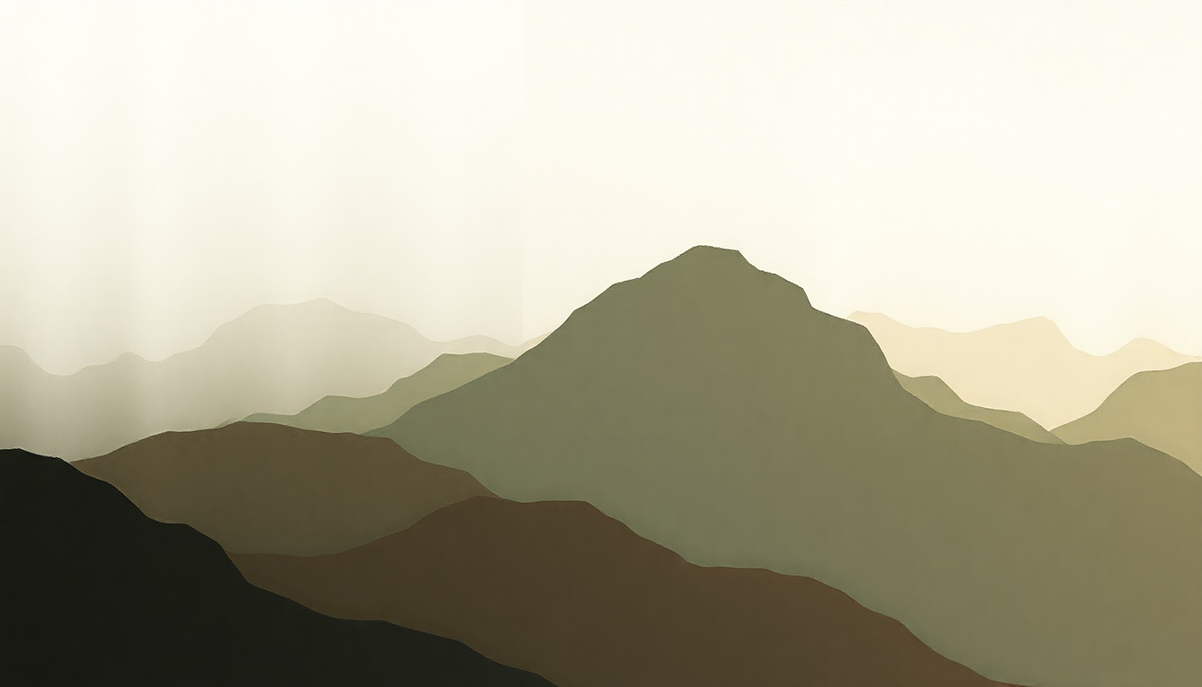 Fan-driven abstract illustration evoking the emotional arc of 00000 Million by Bon Iver