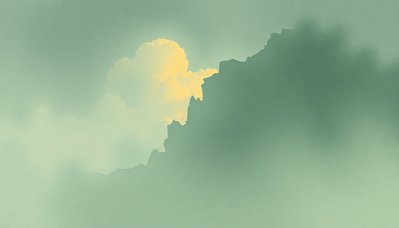 Fan-driven abstract illustration evoking the emotional arc of 10 d E A T h b R E a s T ⚄ ⚄ by Bon Iver