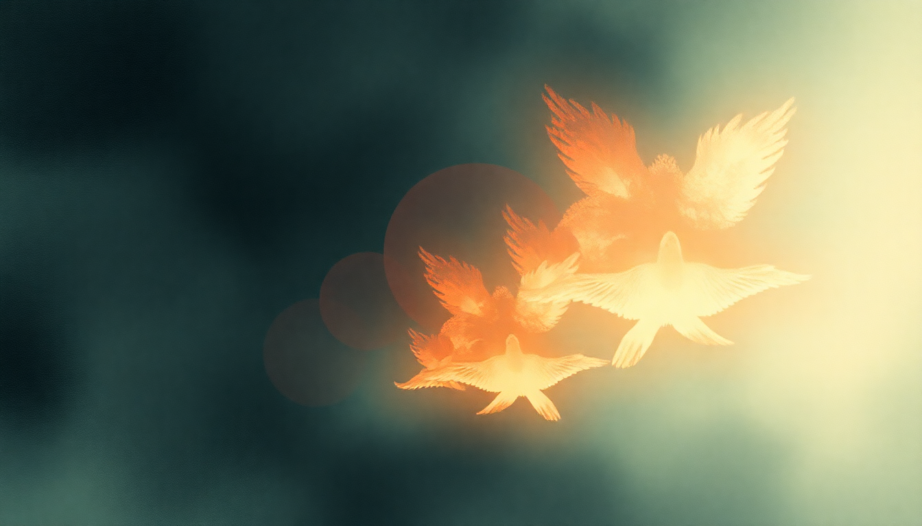 Fan-driven abstract illustration evoking the emotional arc of 10,000 Days (Wings Part 2) by Tool