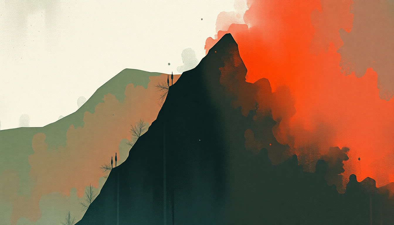 Fan-driven abstract illustration evoking the emotional arc of 15 Step by Radiohead