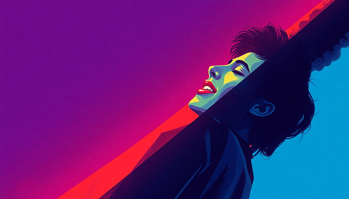 Fan-driven abstract illustration evoking the emotional arc of 1999 by Prince