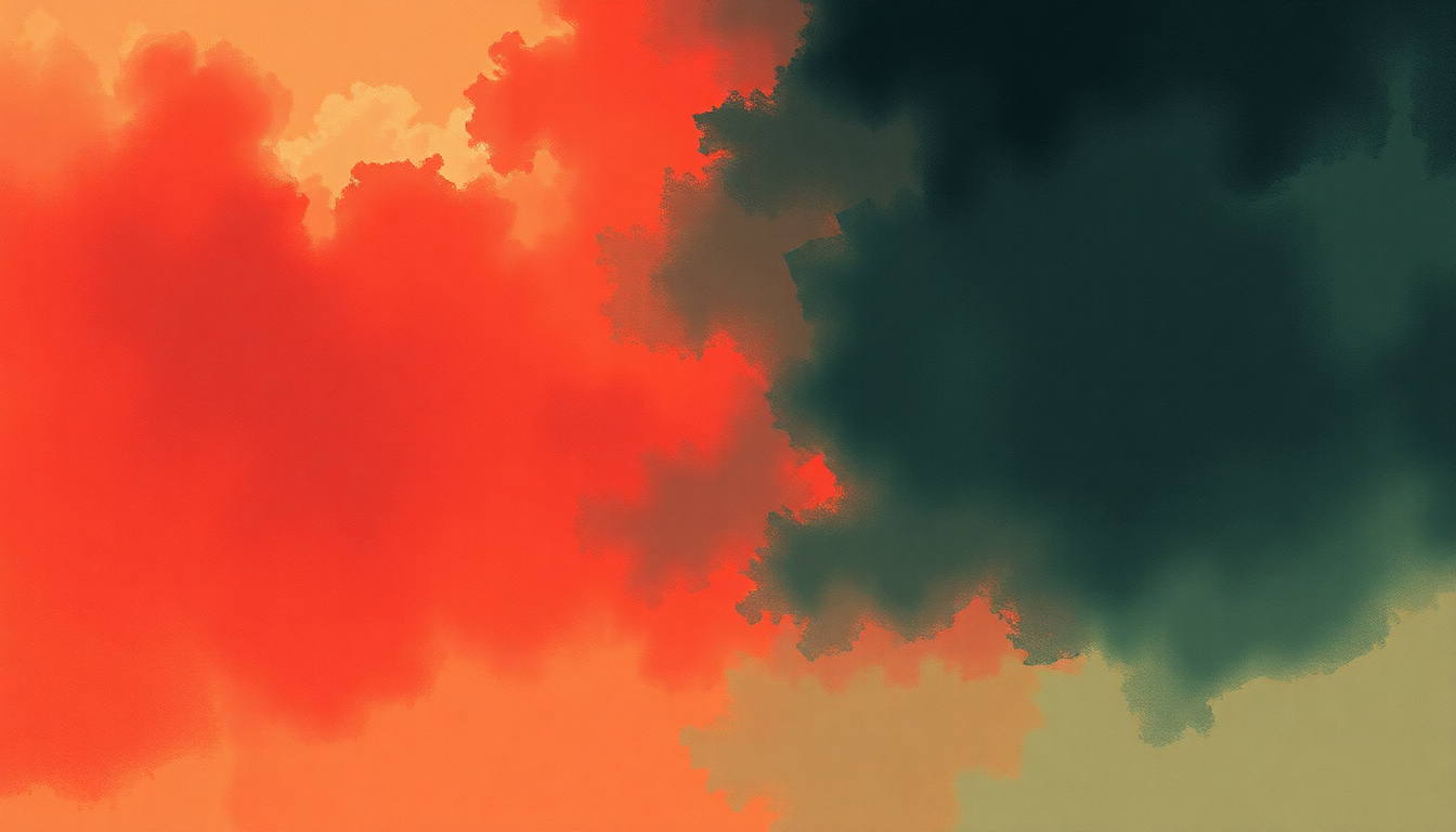 Fan-driven abstract illustration evoking the emotional arc of 2+2=5 by Radiohead