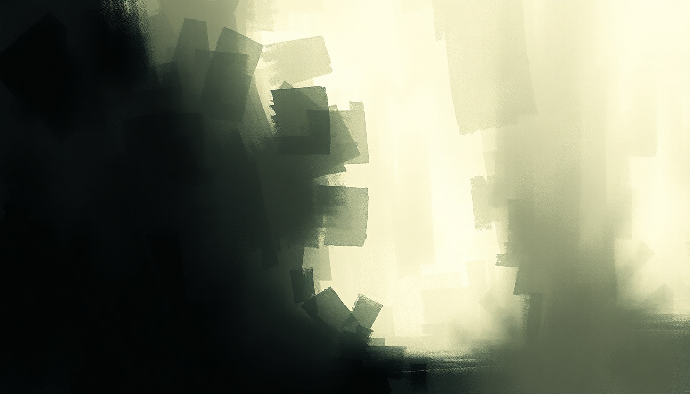 Fan-driven abstract illustration evoking the emotional arc of 20 Minutes 20 Years by Isis