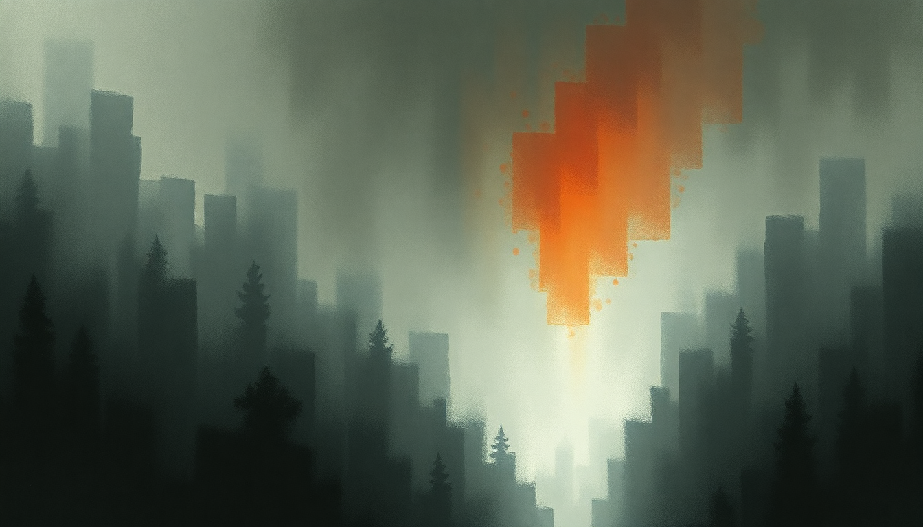 Fan-driven abstract illustration evoking the emotional arc of 33 "God" by Bon Iver