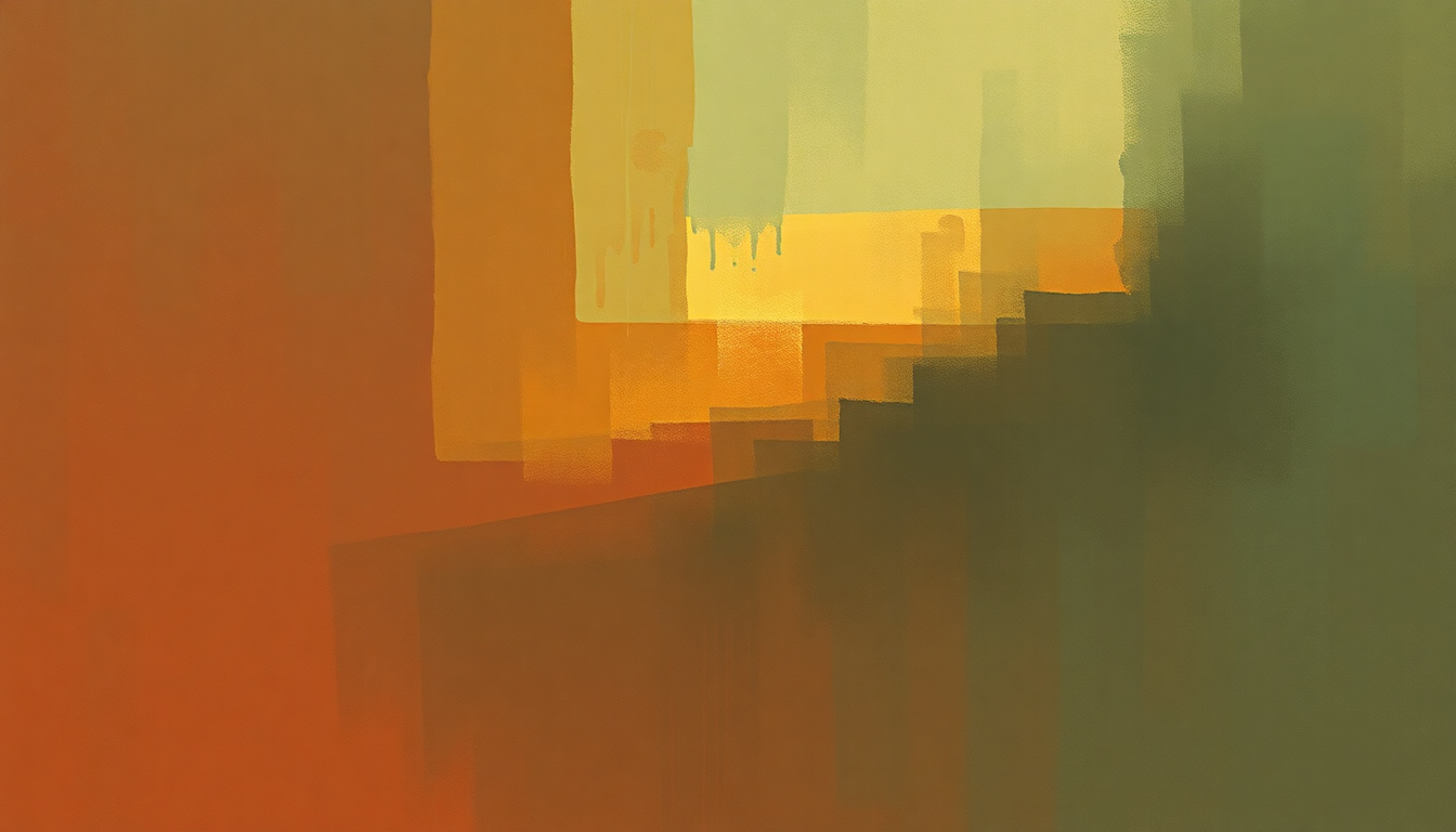 Fan-driven abstract illustration evoking the emotional arc of 7 Rooms of Gloom by The Four Tops