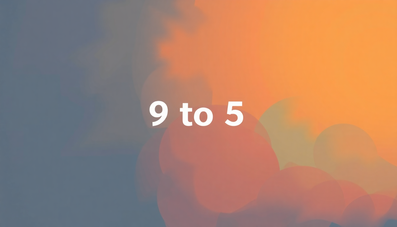 Fan-driven abstract illustration evoking the emotional arc of 9 to 5 by Dolly Parton