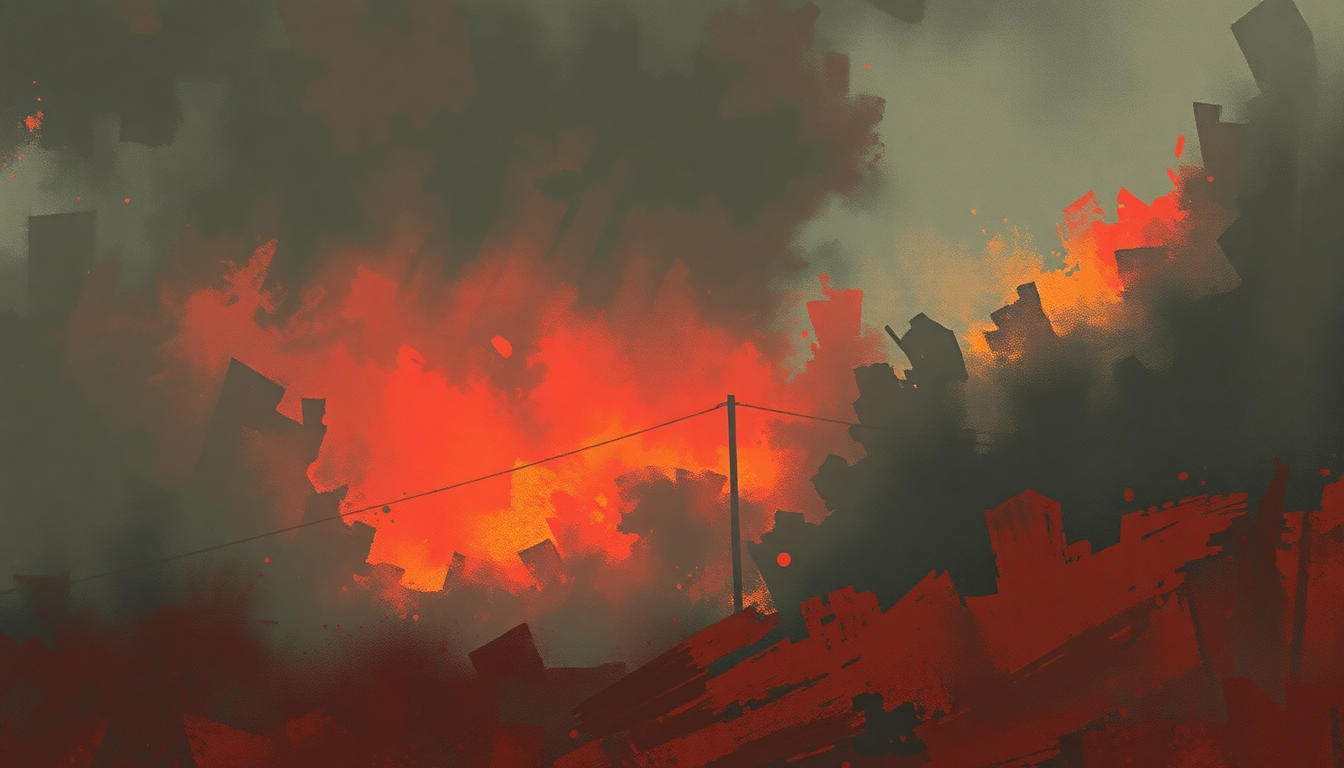 Fan-driven abstract illustration evoking the emotional arc of 99 Ways to Die by Megadeth