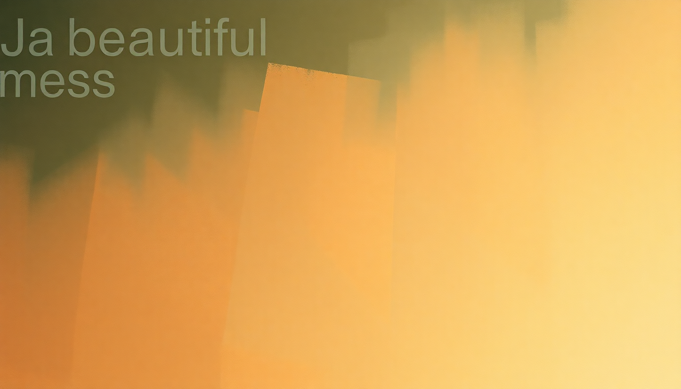 Fan-driven abstract illustration evoking the emotional arc of A Beautiful Mess by Jason Mraz