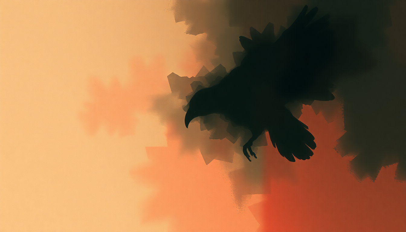 Fan-driven abstract illustration evoking the emotional arc of A Crow Left of the Murder by Incubus