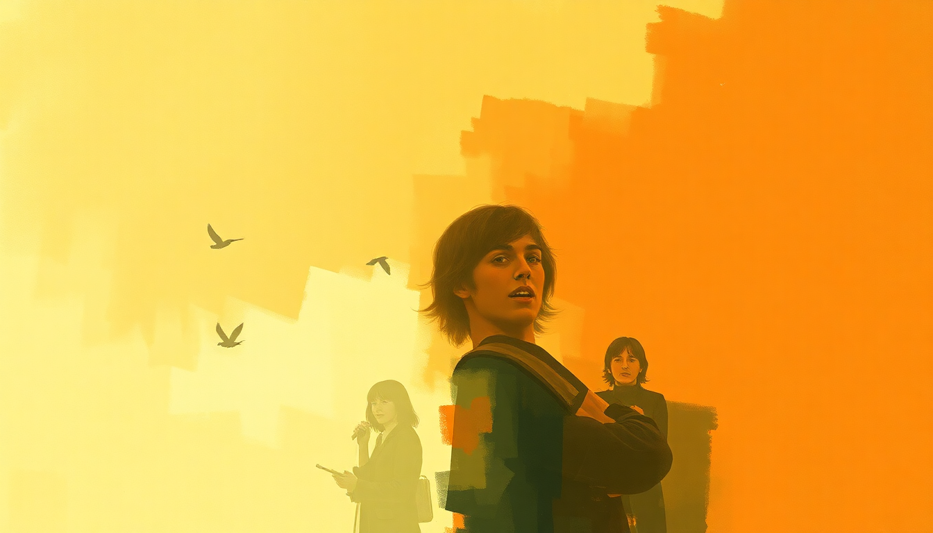 Fan-driven abstract illustration evoking the emotional arc of A Hard Day's Night by The Beatles