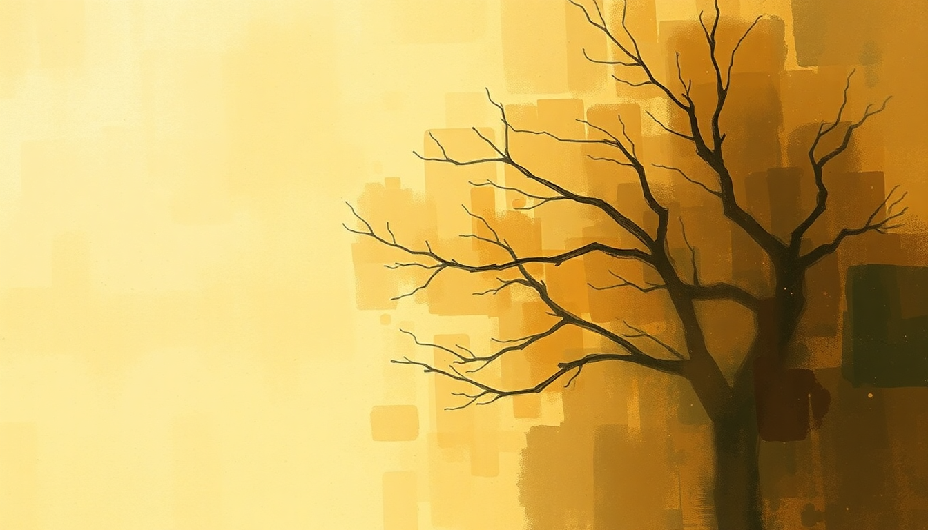 Fan-driven abstract illustration evoking the emotional arc of A Hazy Shade of Winter by Simon & Garfunkel
