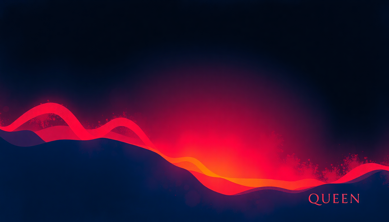 Fan-driven abstract illustration evoking the emotional arc of A Kind of Magic by Queen