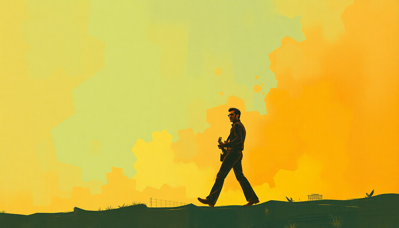 Fan-driven abstract illustration evoking the emotional arc of A Little Less Conversation by Elvis Presley