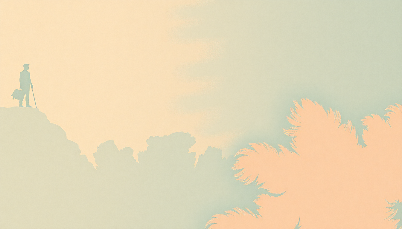 Fan-driven abstract illustration evoking the emotional arc of A Love International by Khruangbin