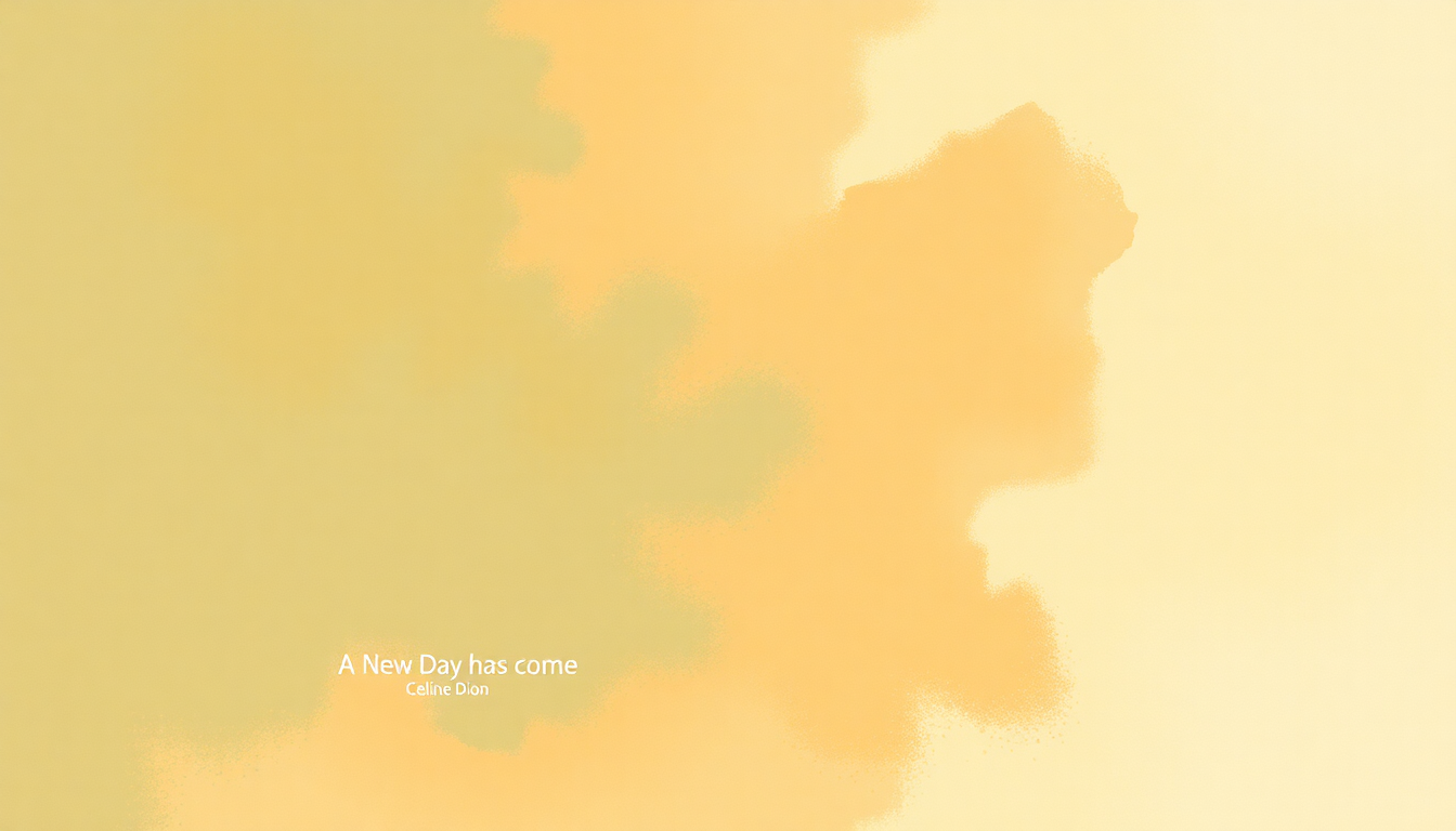 Fan-driven abstract illustration evoking the emotional arc of A New Day Has Come by Celine Dion