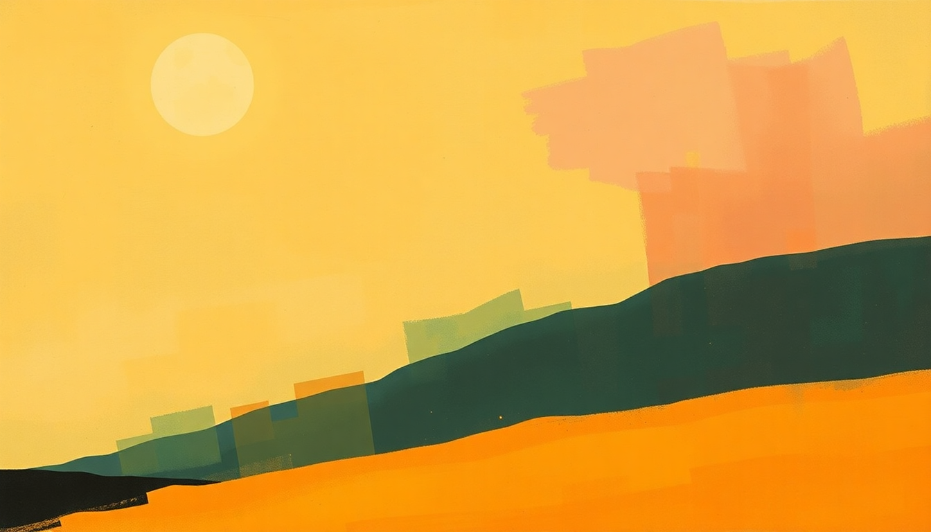 Fan-driven abstract illustration evoking the emotional arc of A Night in Tunisia by Art Blakey
