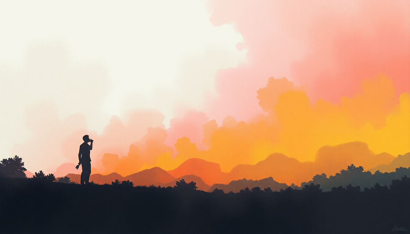 Fan-driven abstract illustration evoking the emotional arc of A Praise Chorus by Jimmy Eat World