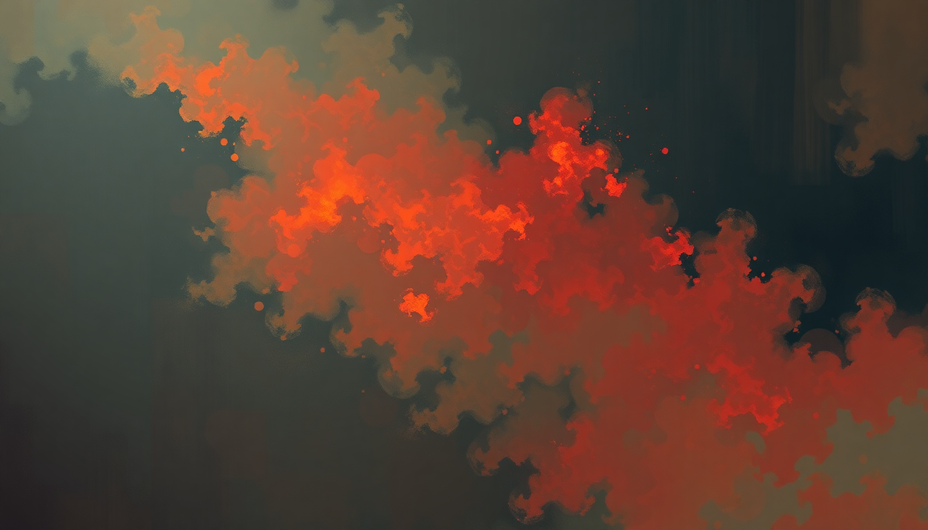 Fan-driven abstract illustration evoking the emotional arc of A Touch of Evil by Judas Priest