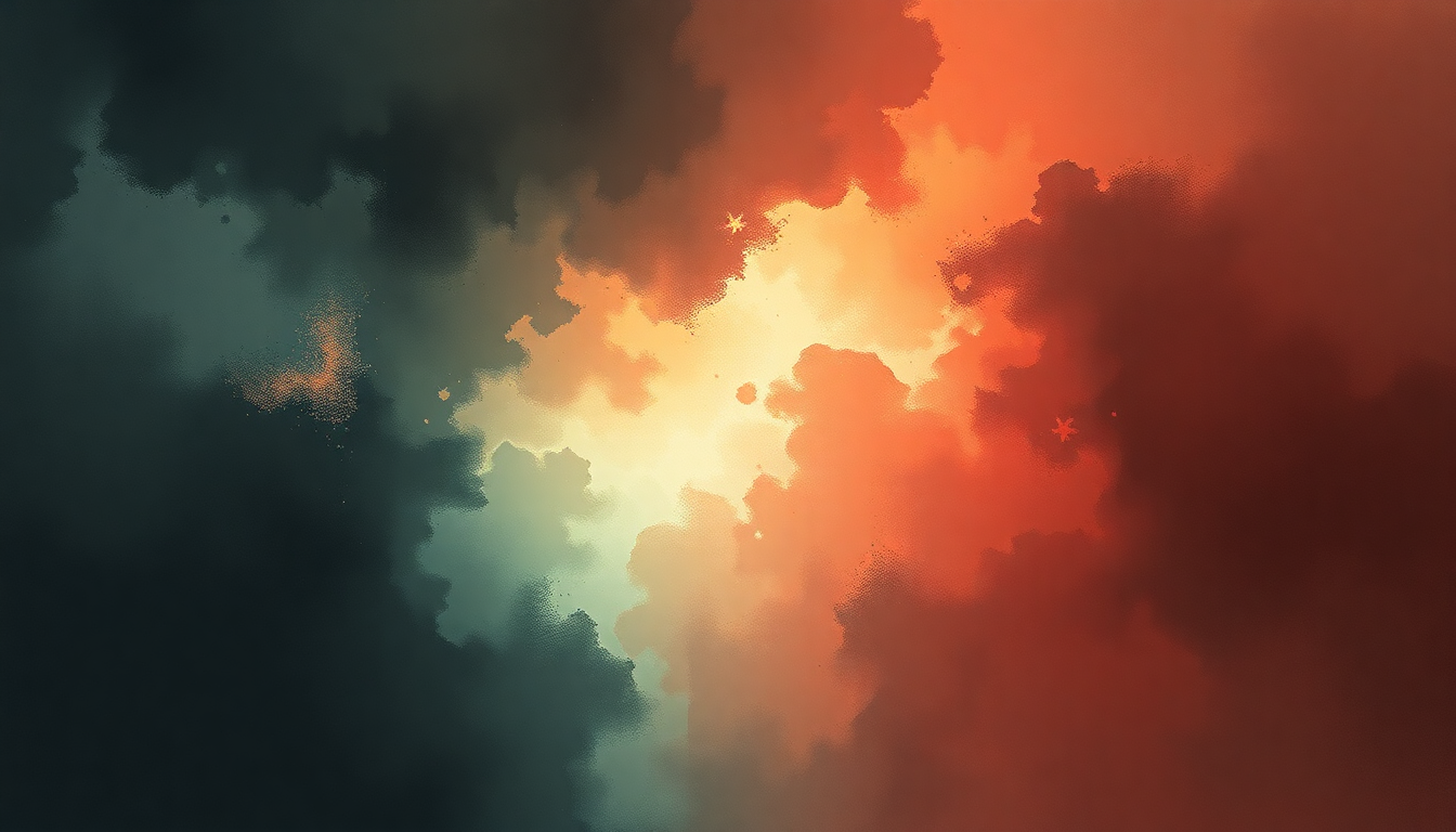 Fan-driven abstract illustration evoking the emotional arc of A Wolf at the Door by Radiohead