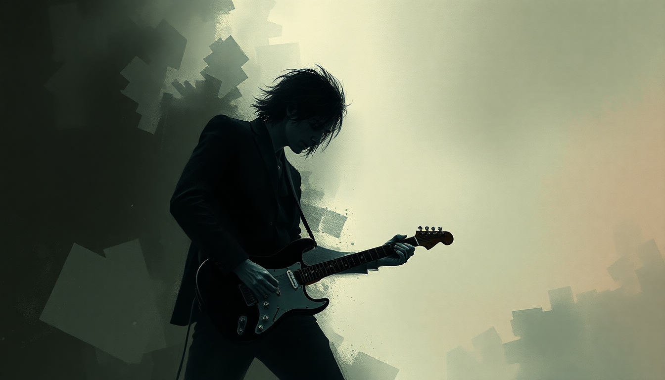 Fan-driven abstract illustration evoking the emotional arc of Ace of Spades by Link Wray