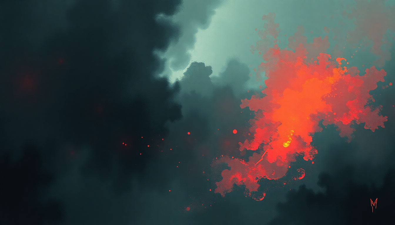 Fan-driven abstract illustration evoking the emotional arc of Aces High by Iron Maiden
