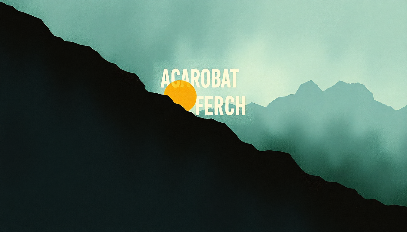 Fan-driven abstract illustration evoking the emotional arc of Acrobat by U2