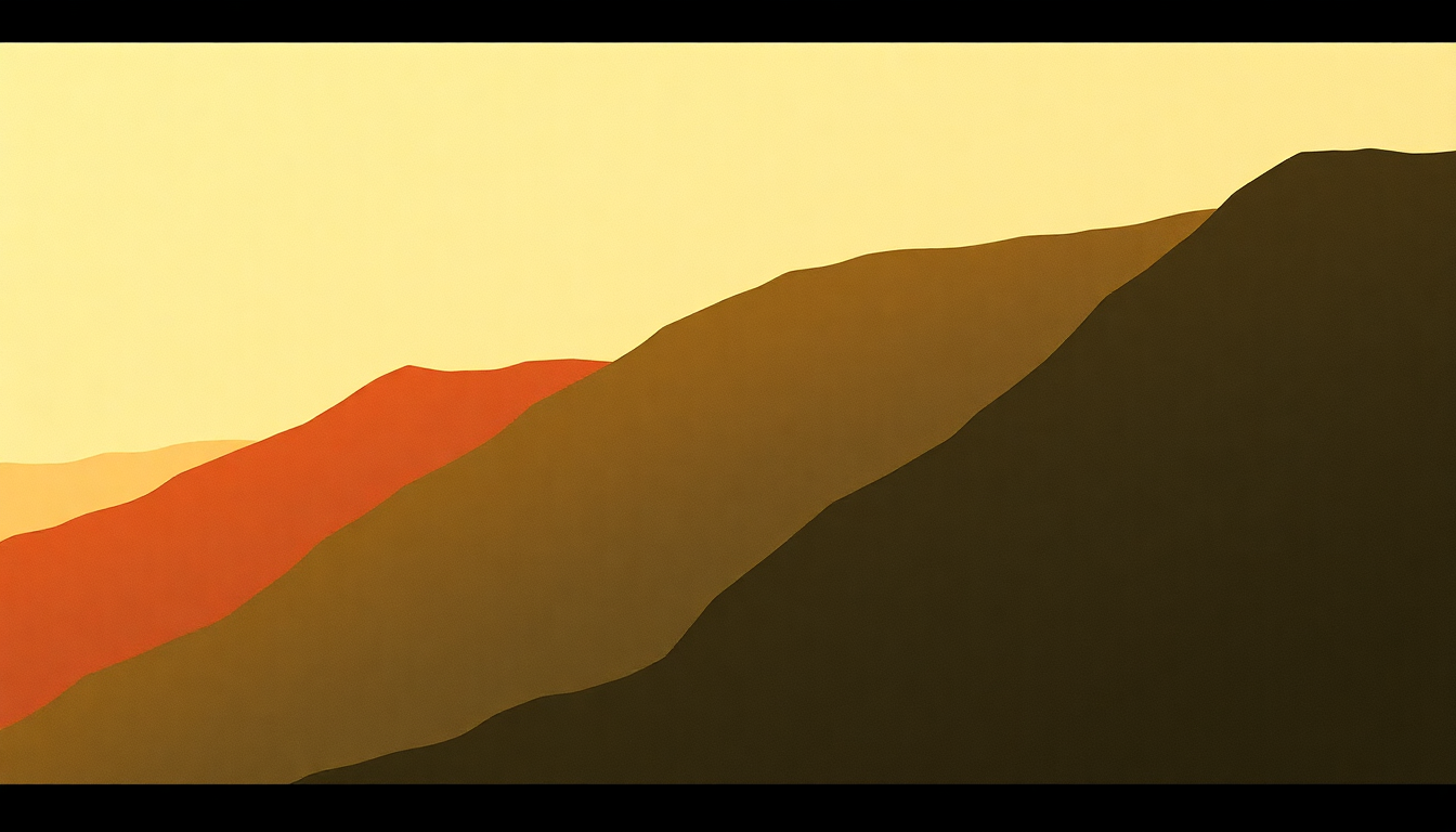 Fan-driven abstract illustration evoking the emotional arc of Ahimana by Tinariwen