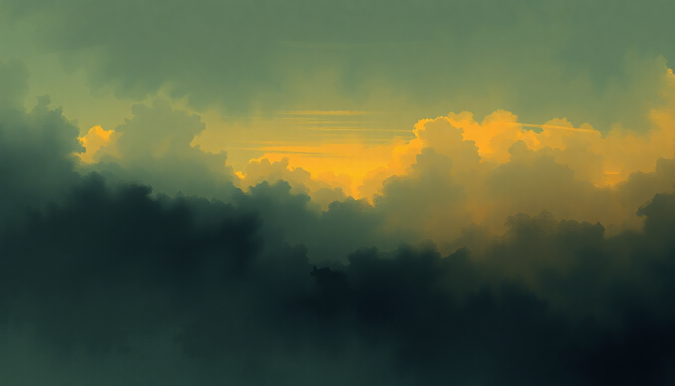 Fan-driven abstract illustration evoking the emotional arc of Ain't Going Down ('Til the Sun Comes Up) by Garth Brooks