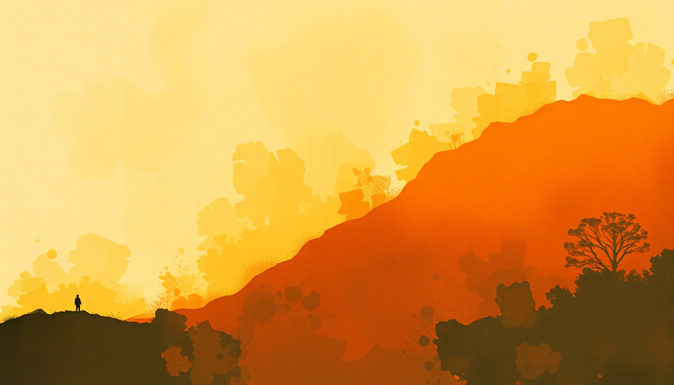 Fan-driven abstract illustration evoking the emotional arc of Alegria, Alegria by Caetano Veloso