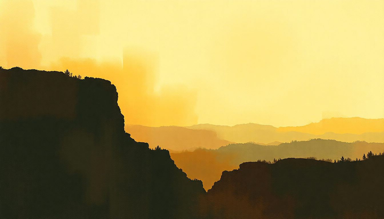 Fan-driven abstract illustration evoking the emotional arc of All Along the Watchtower by Bob Dylan