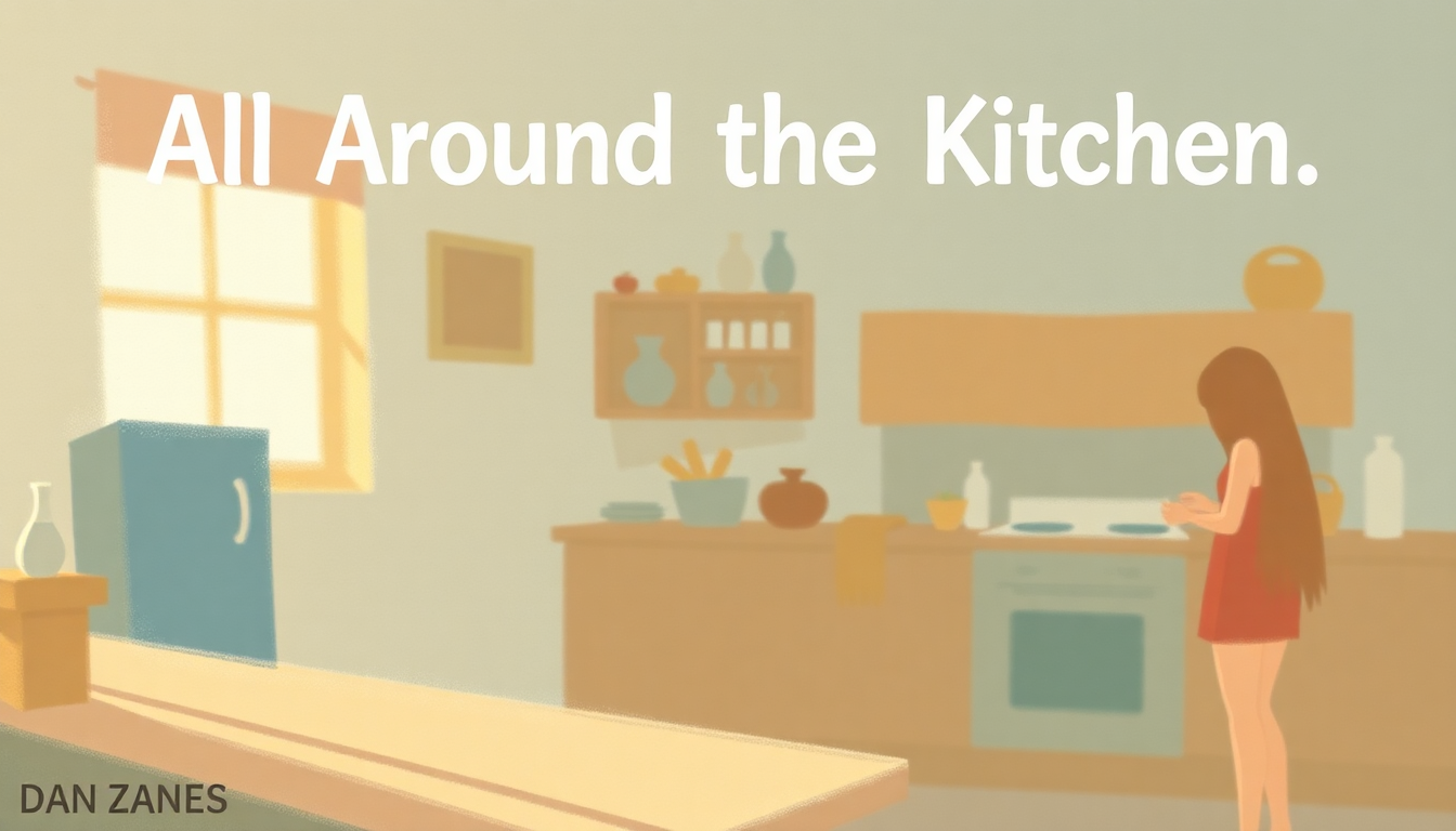 Fan-driven abstract illustration evoking the emotional arc of All Around the Kitchen by Dan Zanes