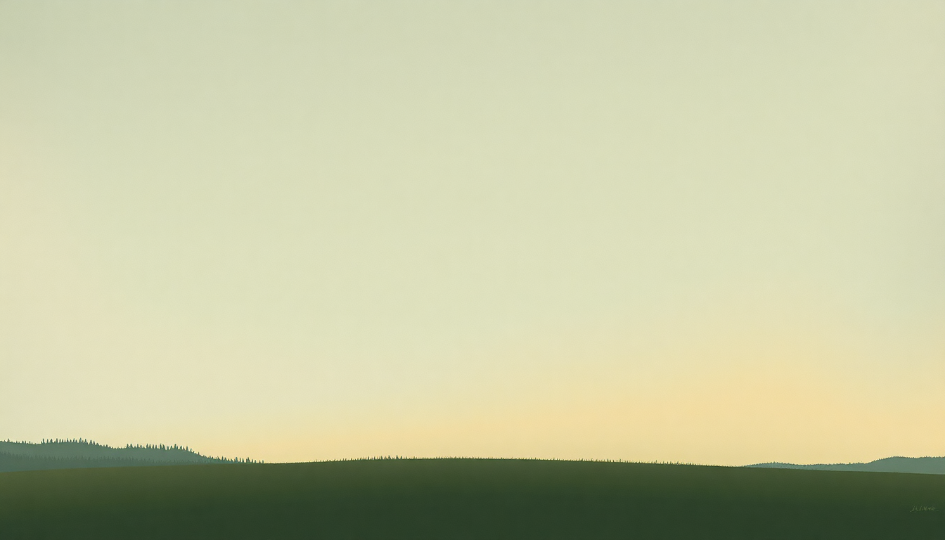 Fan-driven abstract illustration evoking the emotional arc of All the Land Glimmered by Julie Byrne