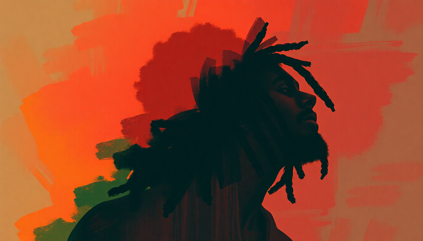 Fan-driven abstract illustration evoking the emotional arc of Ambush in the Night by Bob Marley & The Wailers
