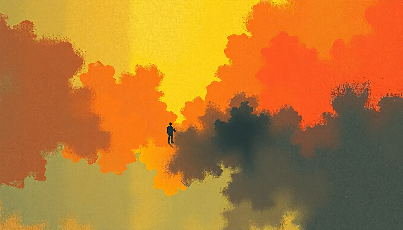 Fan-driven abstract illustration evoking the emotional arc of Another Star by Stevie Wonder