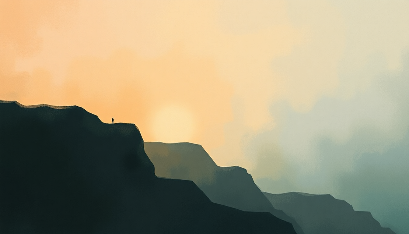Fan-driven abstract illustration evoking the emotional arc of Anyone's Ghost by The National