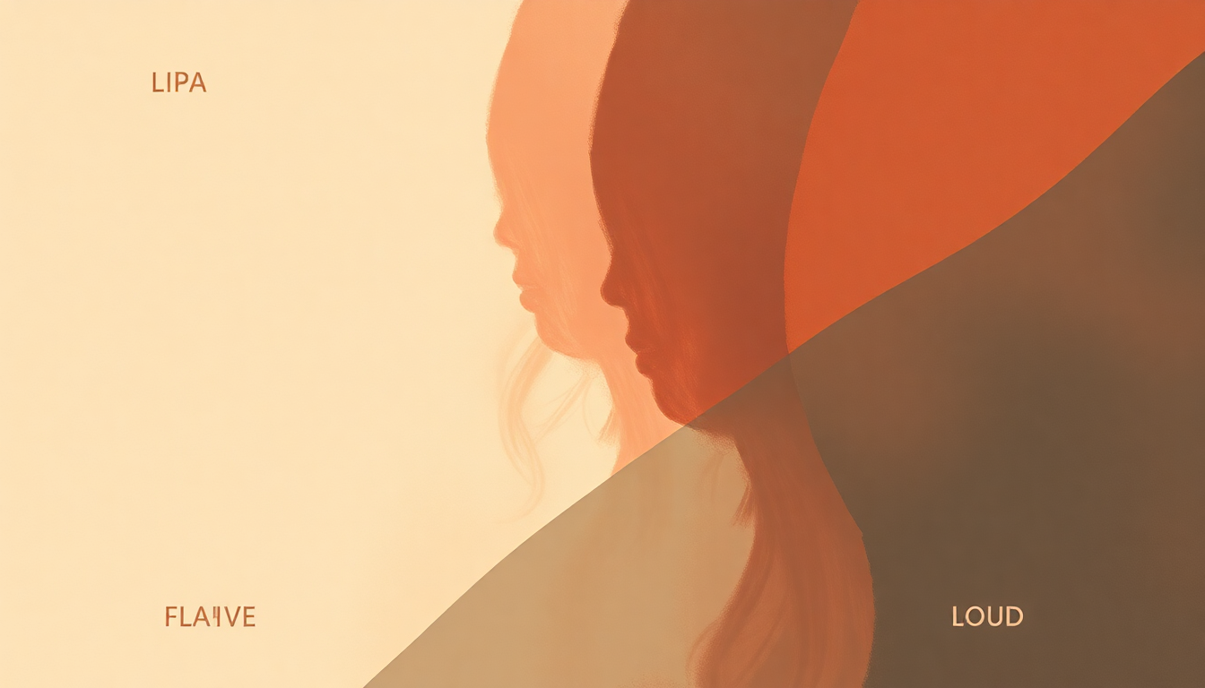 Fan-driven abstract illustration evoking the emotional arc of Anything For Love by Dua Lipa