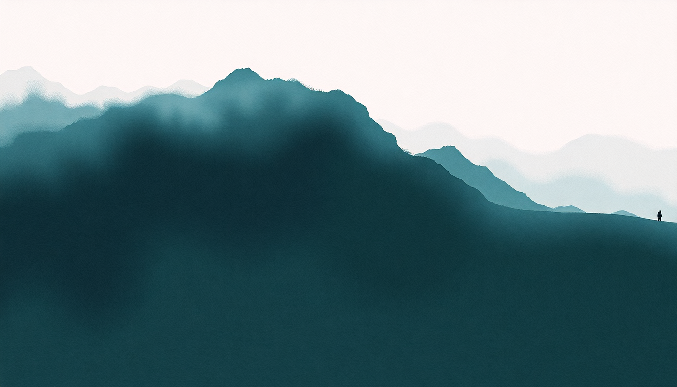 Fan-driven abstract illustration evoking the emotional arc of Anywhere by Interpol