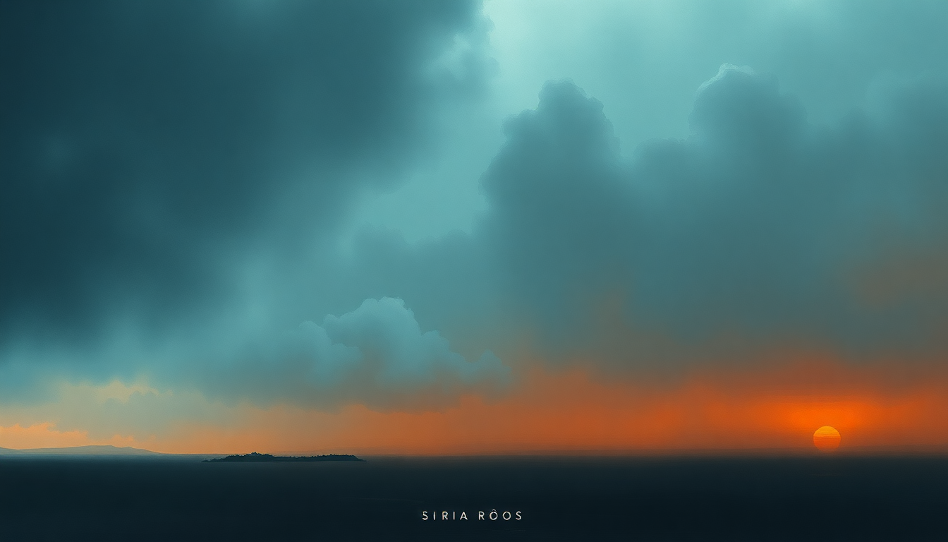Fan-driven abstract illustration evoking the emotional arc of Ára Bátur by Sigur Rós