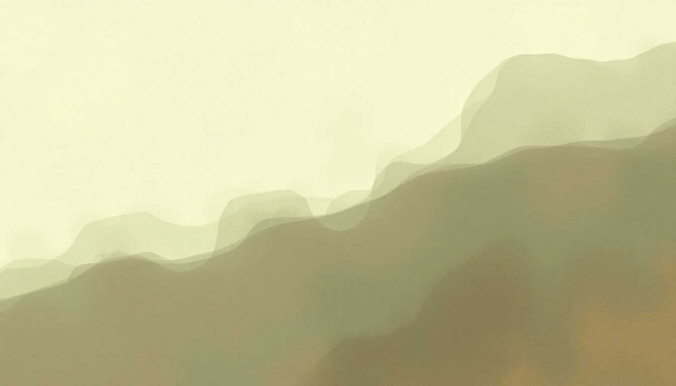 Fan-driven abstract illustration evoking the emotional arc of Arabian Dance by Edvard Grieg