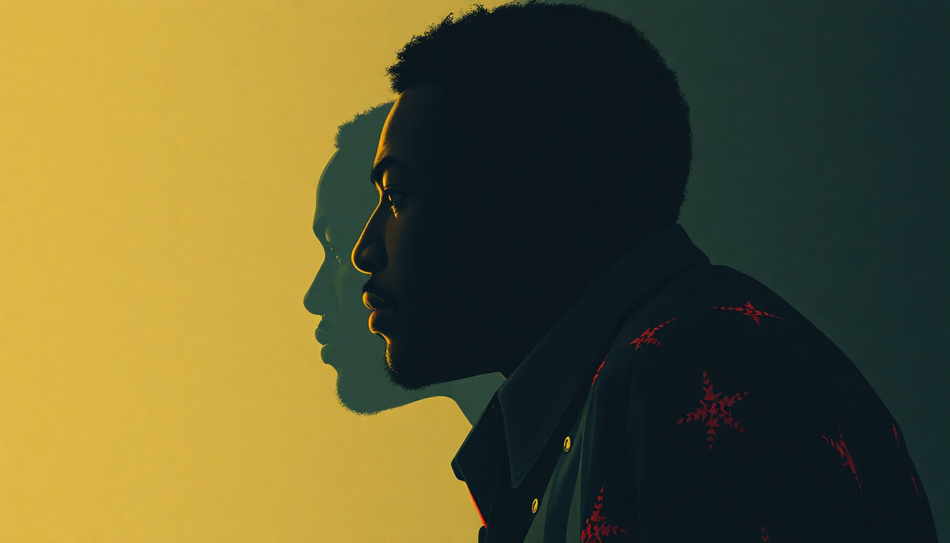 Fan-driven abstract illustration evoking the emotional arc of Army Arrangement by Fela Kuti