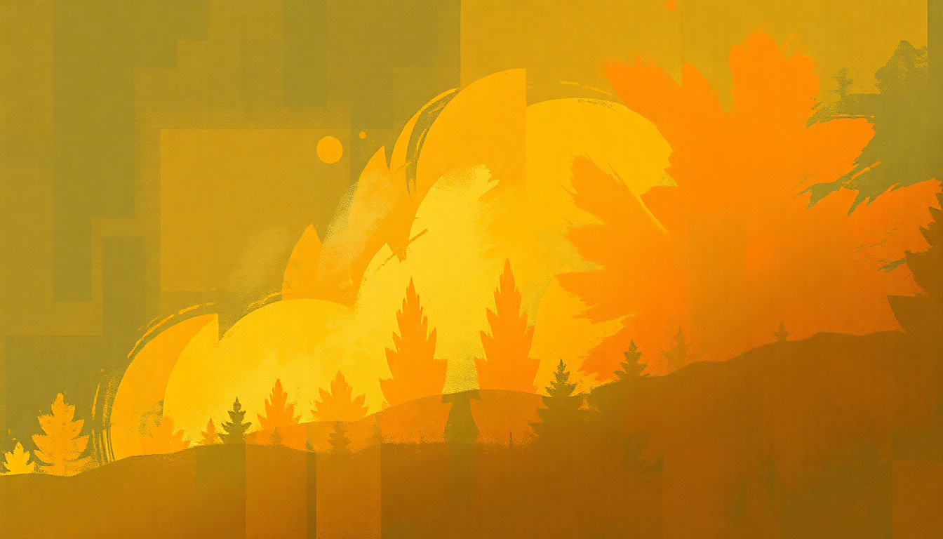 Fan-driven abstract illustration evoking the emotional arc of Around and Around by The Animals