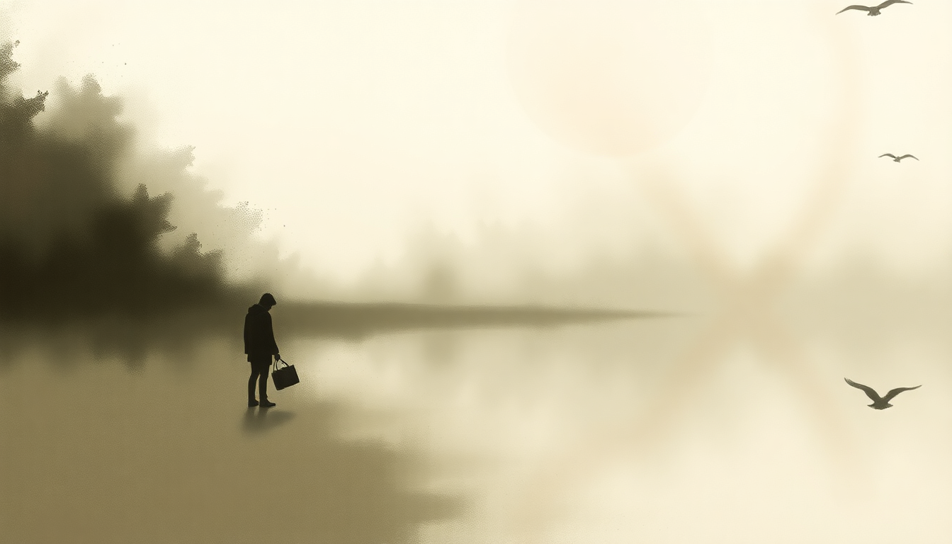 Fan-driven abstract illustration evoking the emotional arc of As I Sat Sadly by Her Side by Nick Cave & The Bad Seeds