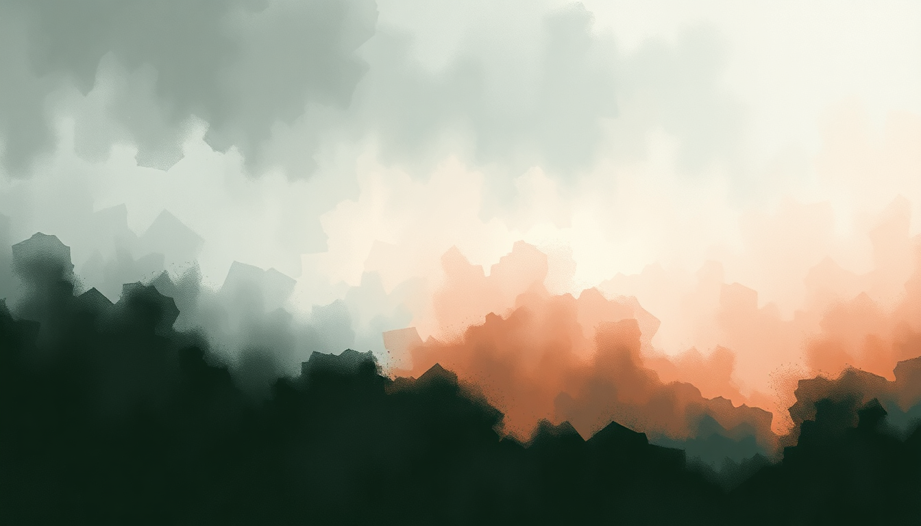 Fan-driven abstract illustration evoking the emotional arc of Ashes in the Snow by Mono