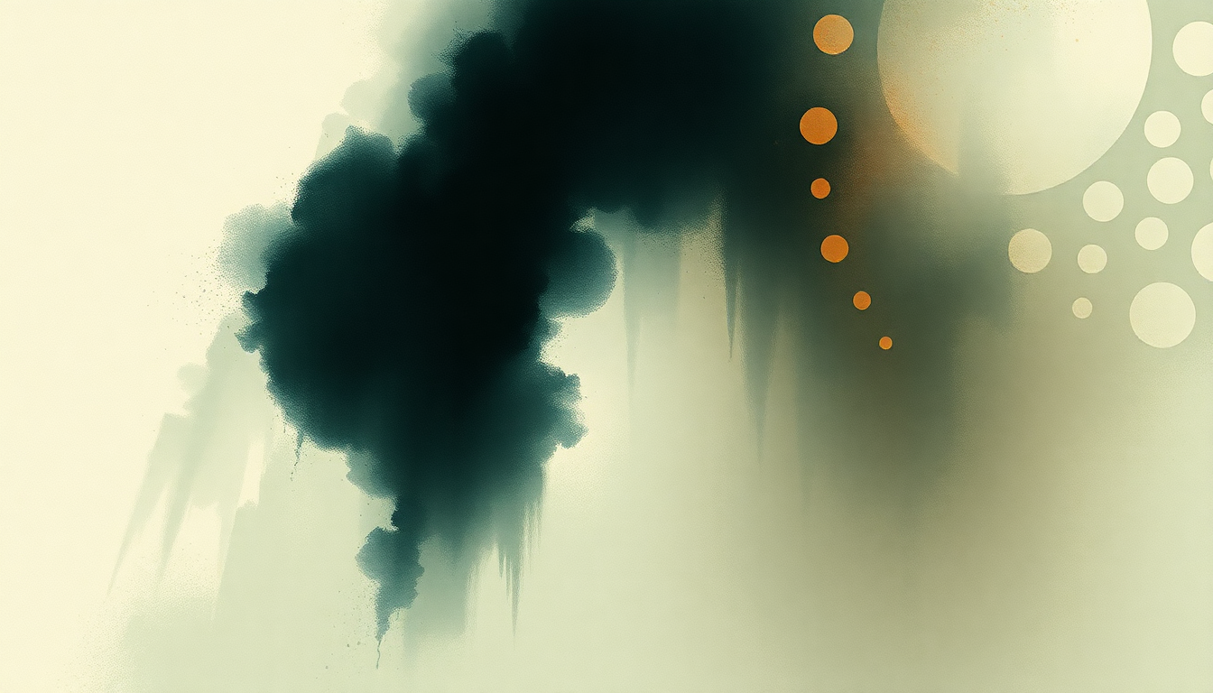 Fan-driven abstract illustration evoking the emotional arc of Ashtray Wasp by Burial