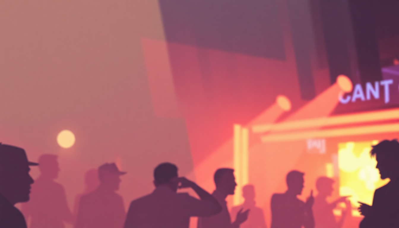 Fan-driven abstract illustration evoking the emotional arc of At the Club by The Drifters