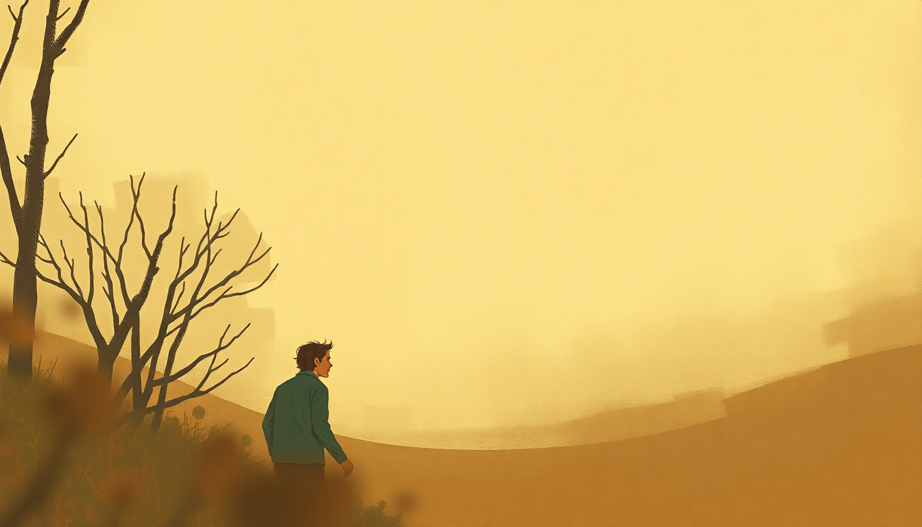 Fan-driven abstract illustration evoking the emotional arc of At the Zoo by Simon and Garfunkel