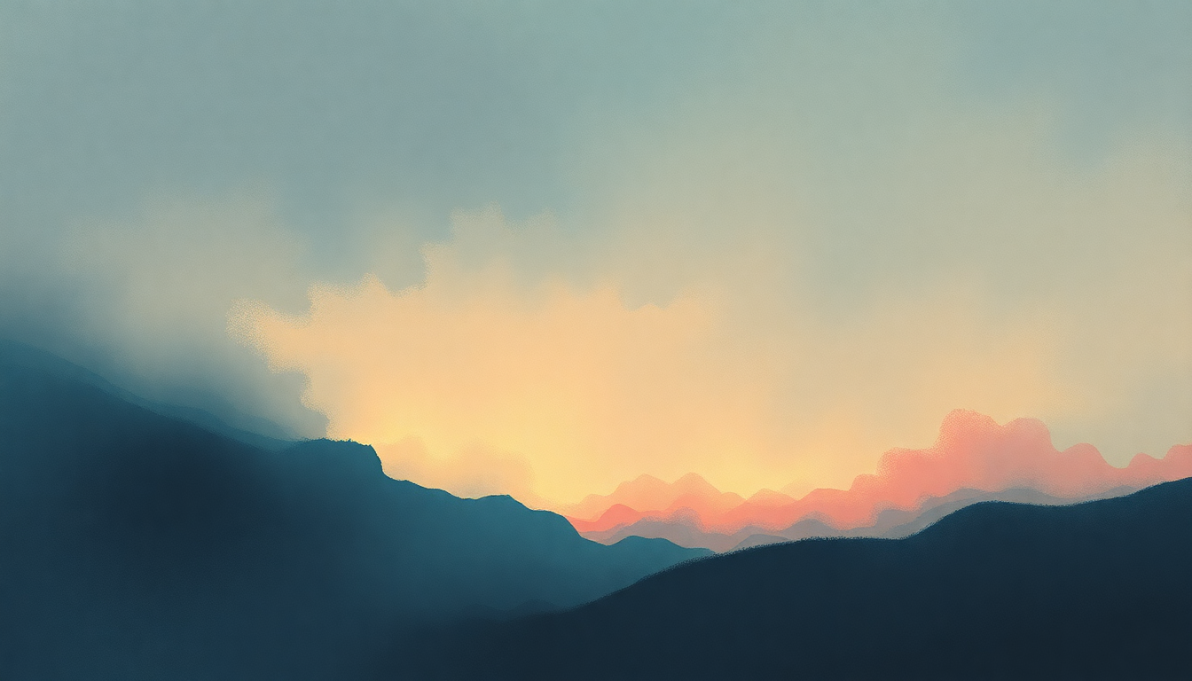 Fan-driven abstract illustration evoking the emotional arc of Atmosphere by Codeine