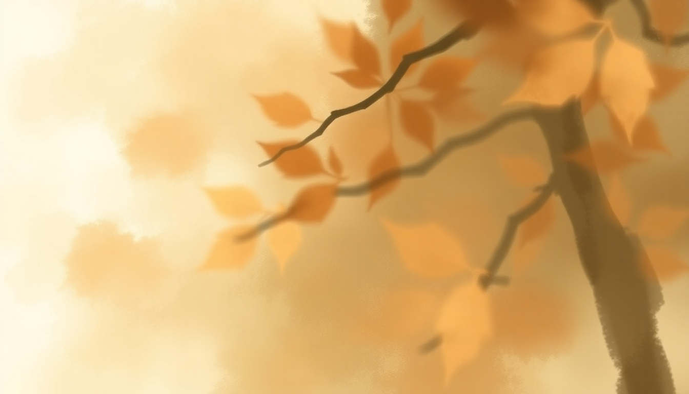 Fan-driven abstract illustration evoking the emotional arc of Autumn Leaves by Ed Sheeran