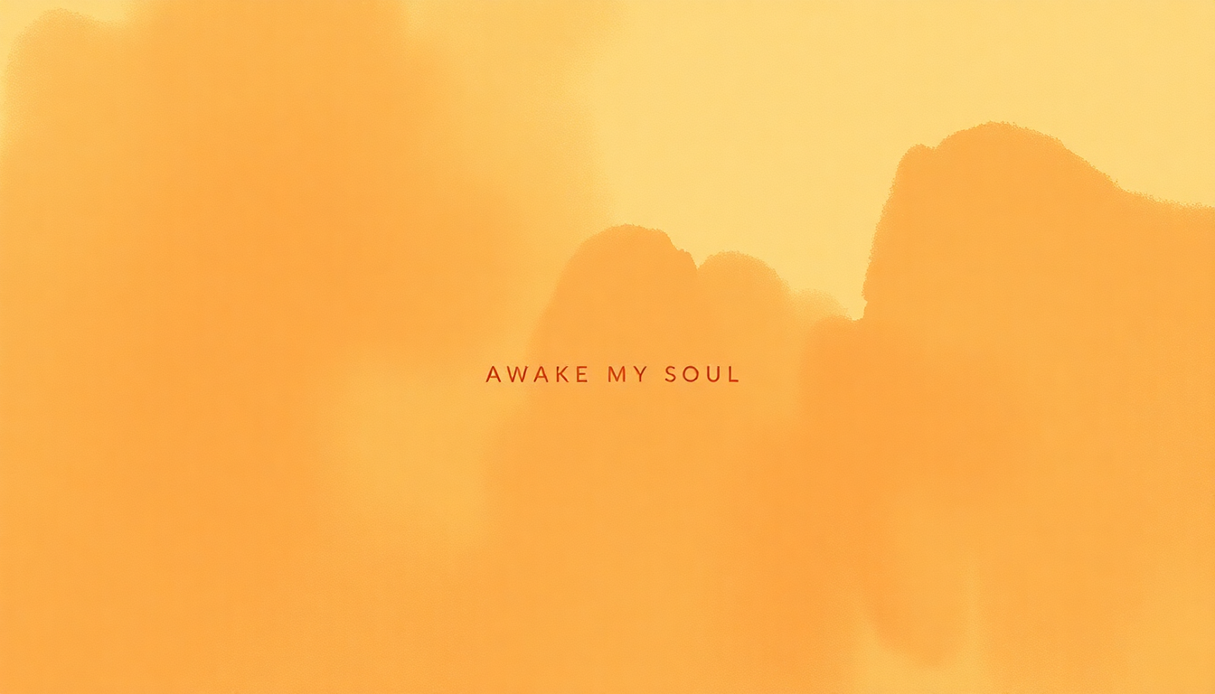 Fan-driven abstract illustration evoking the emotional arc of Awake My Soul by Mumford & Sons