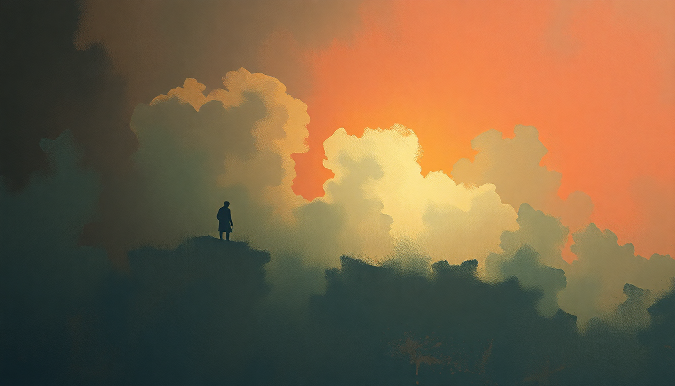 Fan-driven abstract illustration evoking the emotional arc of Babe I'm Gonna Leave You by Led Zeppelin